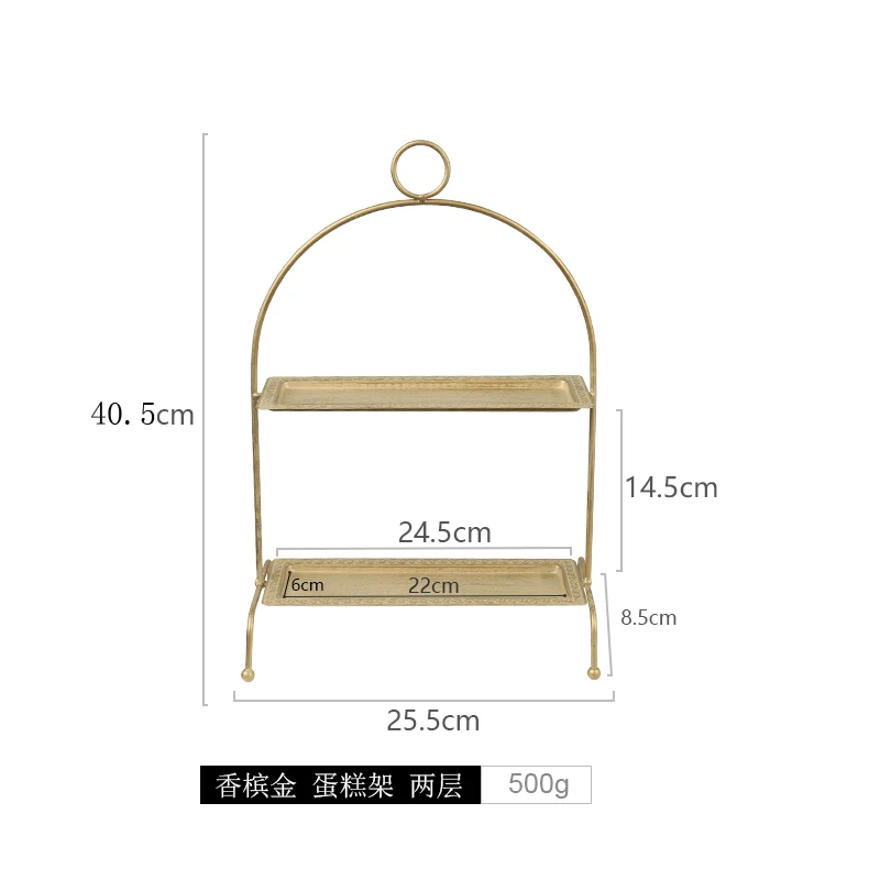 Шампанское золото торт кекс тарелки свадебный торт хрустальные подставки для вечерние украшения выпечки хлеб дисплей стойки десерт поднос держатель - Цвет: Two Tier