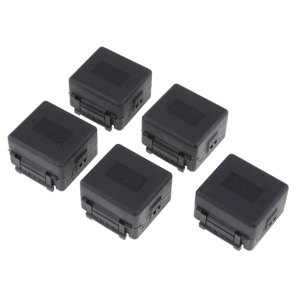 5 Set Fuse Housing Box Case Cover Protector For Automobile And Motorcycle Applications & Built-in Fuses 42*26*38mm