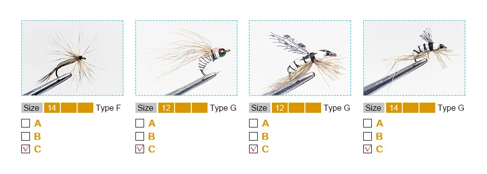 Классические 24 шт засушенные мухи летают Рыболовный набор для форели лосося фазан хвост сухие наживки в виде мухи набор Caddis насекомые узоры приманки