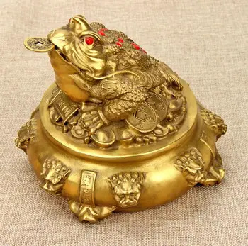 

YM 522 Pure copper, Golden Toad, decoration, wealth, fortune, three feet big cicada, geomantic omen.