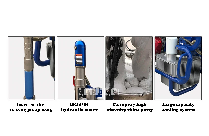 New Gasoline Engine Spraying Machine Oil Moving High Pressure Airless Putty Gasoline Paint Spraying Machine 5500W 20L/min HC-970