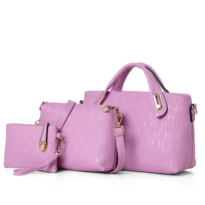 Женские сумки, женские сумочки на плечо, модные, простые, элегантные, разнообразные, комплект из 3 предметов, большой емкости, практичные, MIWIND, Новое поступление - Цвет: Purple