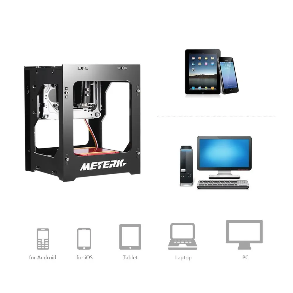 

1500mW Laser Engraving Machine Wireless Bluetooth4.0 Engraver for iOS/Android USB for PC+1500mW 405nm Violet Light Laser Head