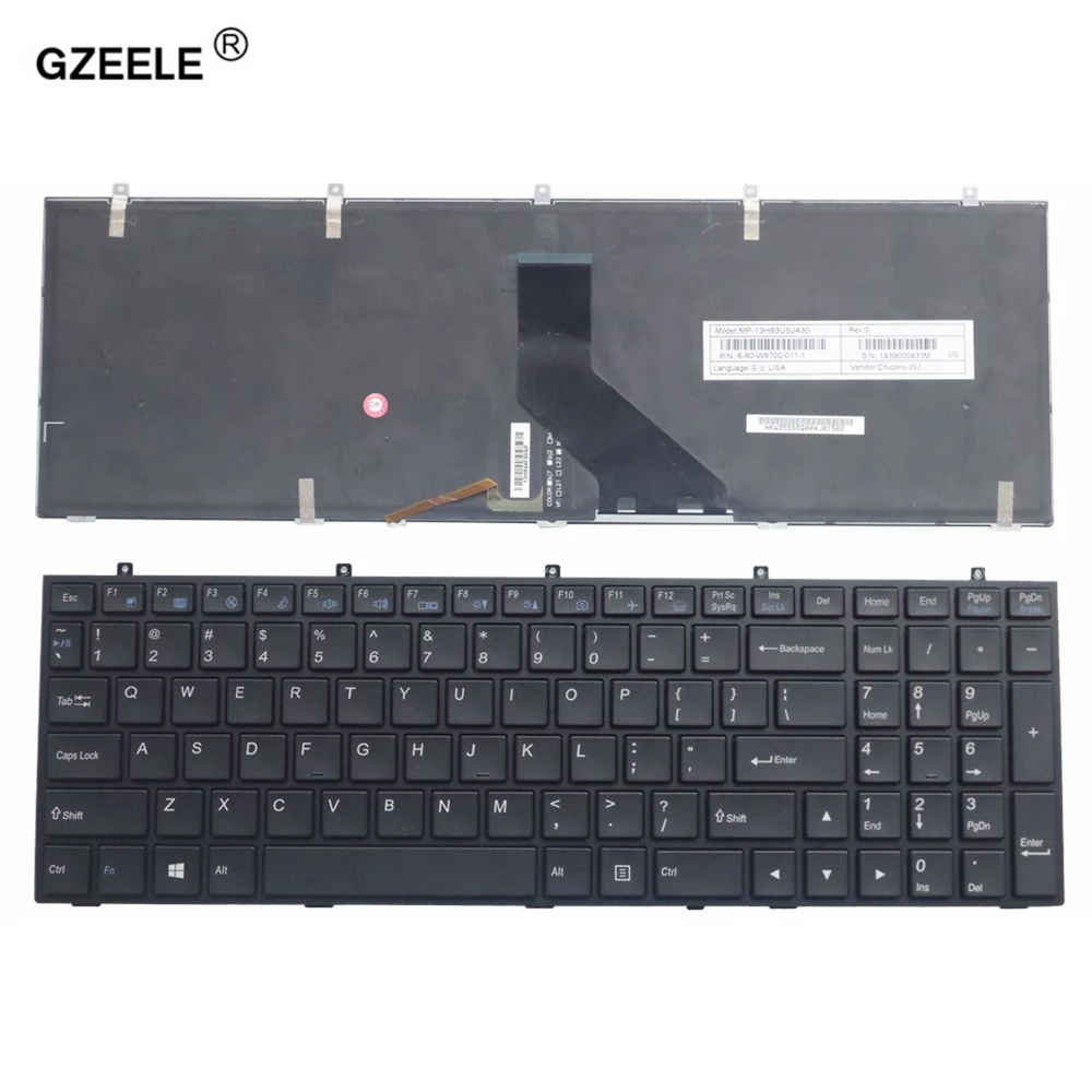 GZEELE ноутбук Английский Клавиатура для CLEVO W370ET W350ET W370SK W350ST SK W355ST W370ST с подсветкой