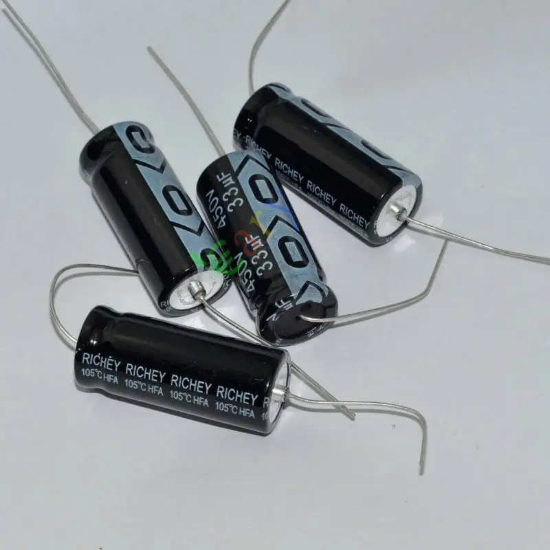 Wholesale and retail 50pc 450V 33uf 105C New long copper leads Axial Electrolytic Capacitor audio amp free shipping |