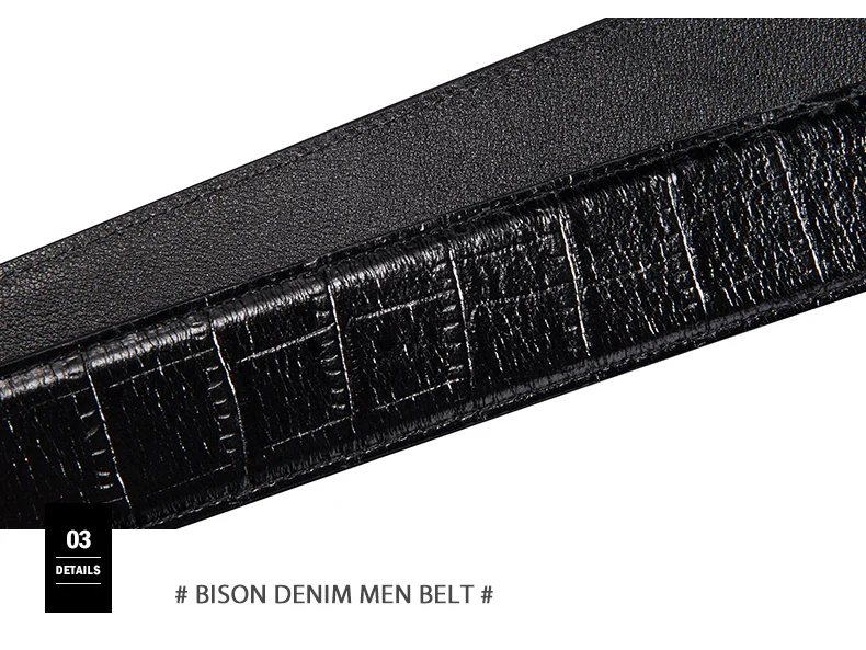 Бренд BISON DENIM, мужские ремни класса люкс, Воловья кожа, мужской ремень из натуральной кожи, автоматическая пряжка, высокое качество, мужской ремень N71348