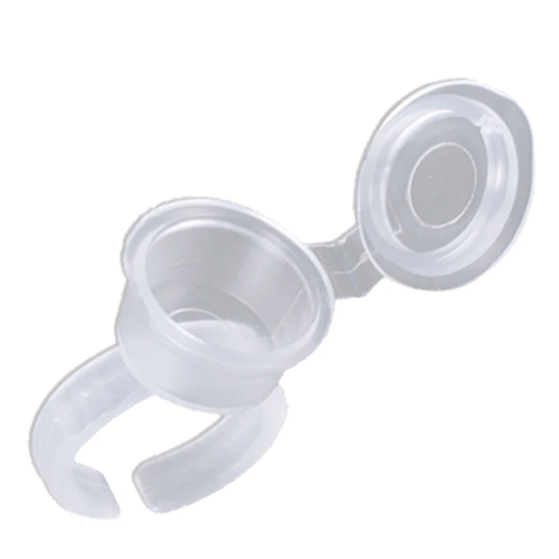 

Mini Tattoo Pigment Ink Ring Cups Eyelash Extend Glue Holder Container With Lid Cover Cap Permanent Makeup Microblading Tool