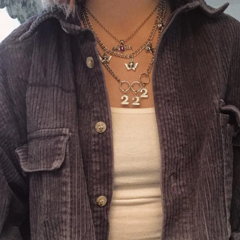 Высокая уличная мода женщин 222 ожерелье-ошейник с буквами Harajuku стиль девушки из нержавеющей стали ожерелье s шикарная цепь ожерелье