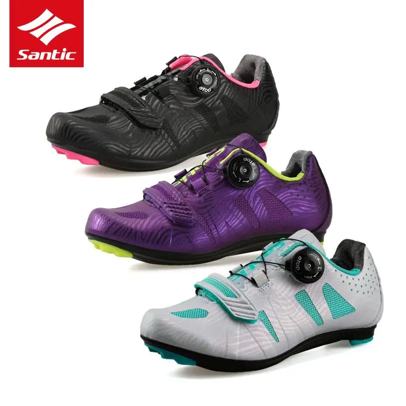 

Santic Women Road Cycling Shoes 2019 TPU Wear-resisting Breathable Road Bike Shoes Auto-locking Athletic Bicycle Shoes