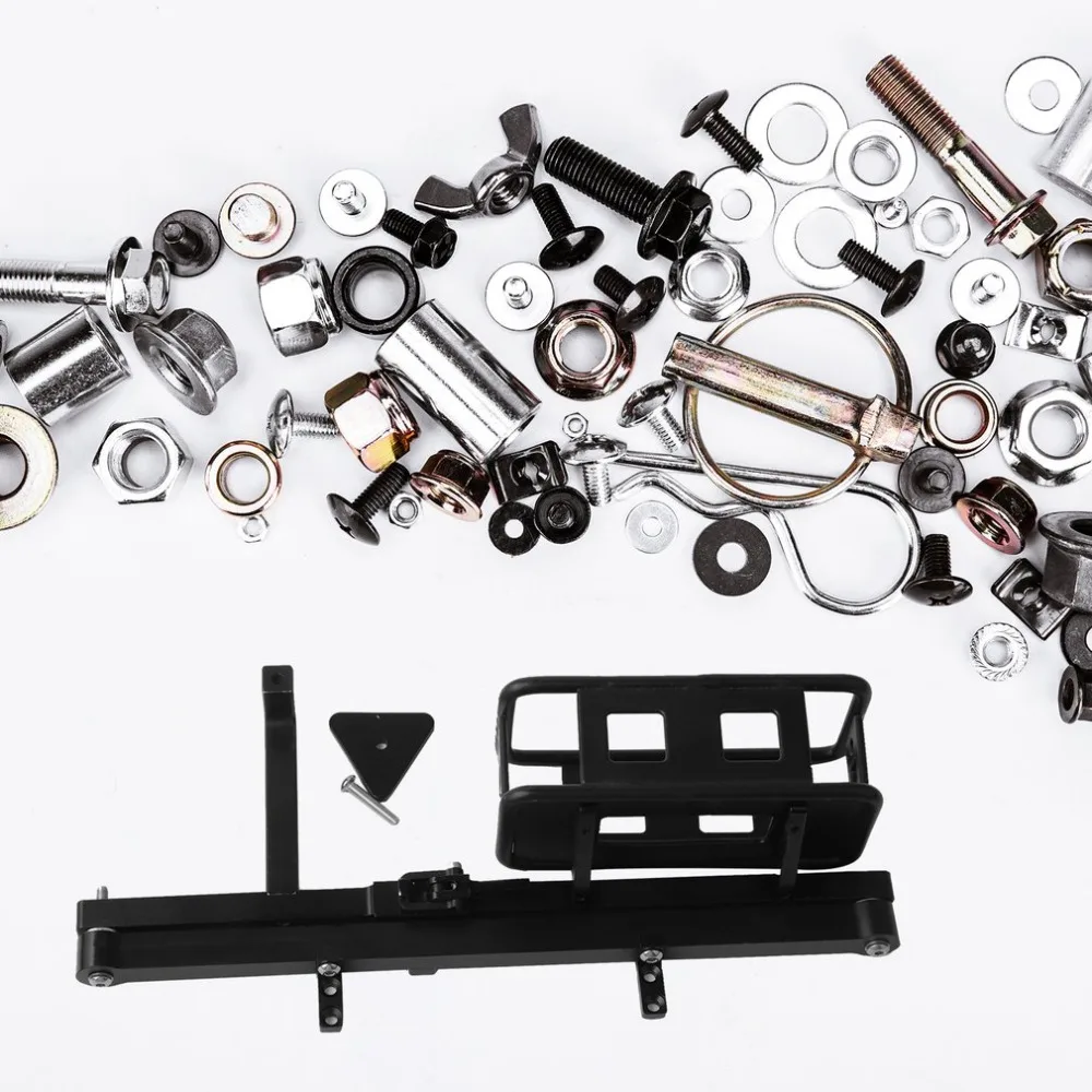 

Metal Rear Bumper Bull Bar with Spare Tire Rack for 1/10 RC Crawler Car D90