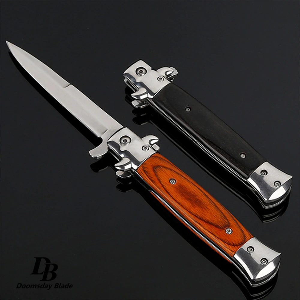 

Italian Godfather 5CR13 Folding Blade Knife Shell 58HR Coutdoor Portable Folding Knife Camping Tactical Knives