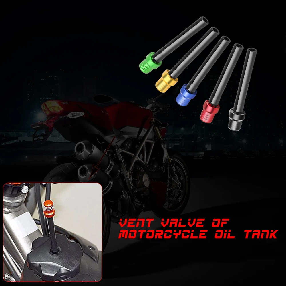 

Motorcycle Gas Fuel Cap Valve Aluminum Alloy Vent Breather Pipe Hose Tube Atv Pit Pressure Reducing Ventilation Bikes Accessory