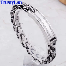 Винтажный браслет из нержавеющей стали для мужчин, крутой стиль киля, цепочка и звено, мужские браслеты с фианитами, мужские ювелирные изделия, подарки для мужчин, Прямая поставка