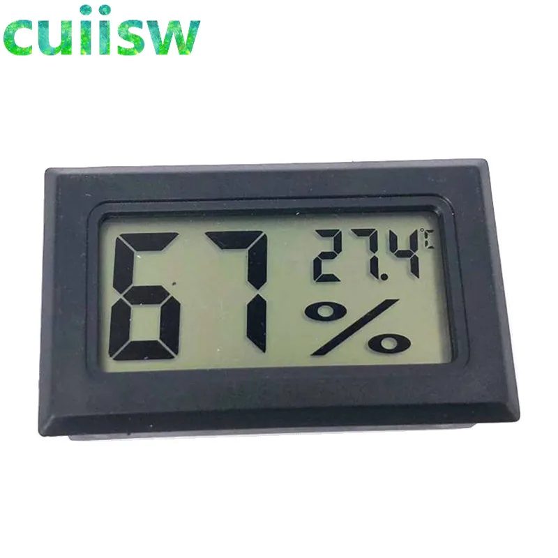 Мини ЖК-цифровой термометр гигрометр Температура Крытый удобный датчик температуры измеритель влажности Калибр инструменты кабель - Цвет: Black