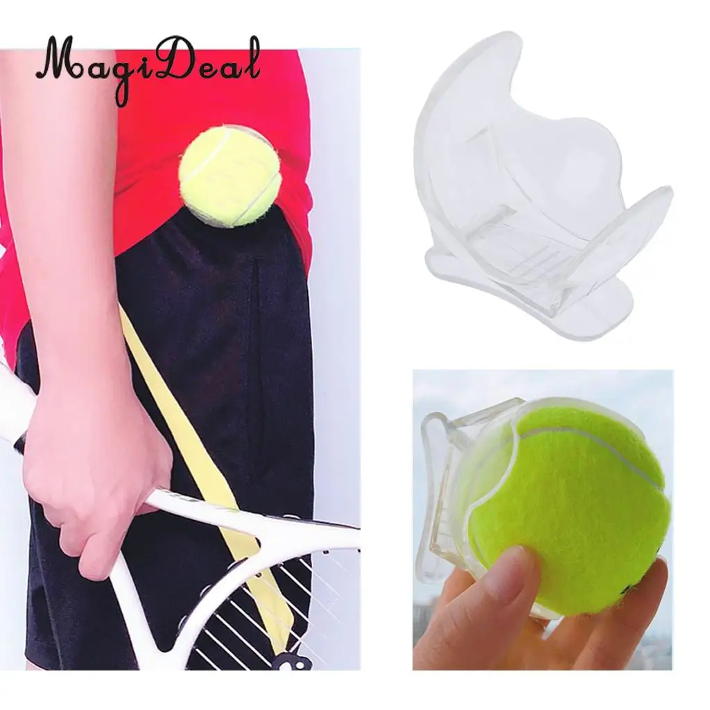 Pro Tennis Ball Holder Waist Clip Holding 1 Tennis Ball Player Training Equipment Accessories Transparent