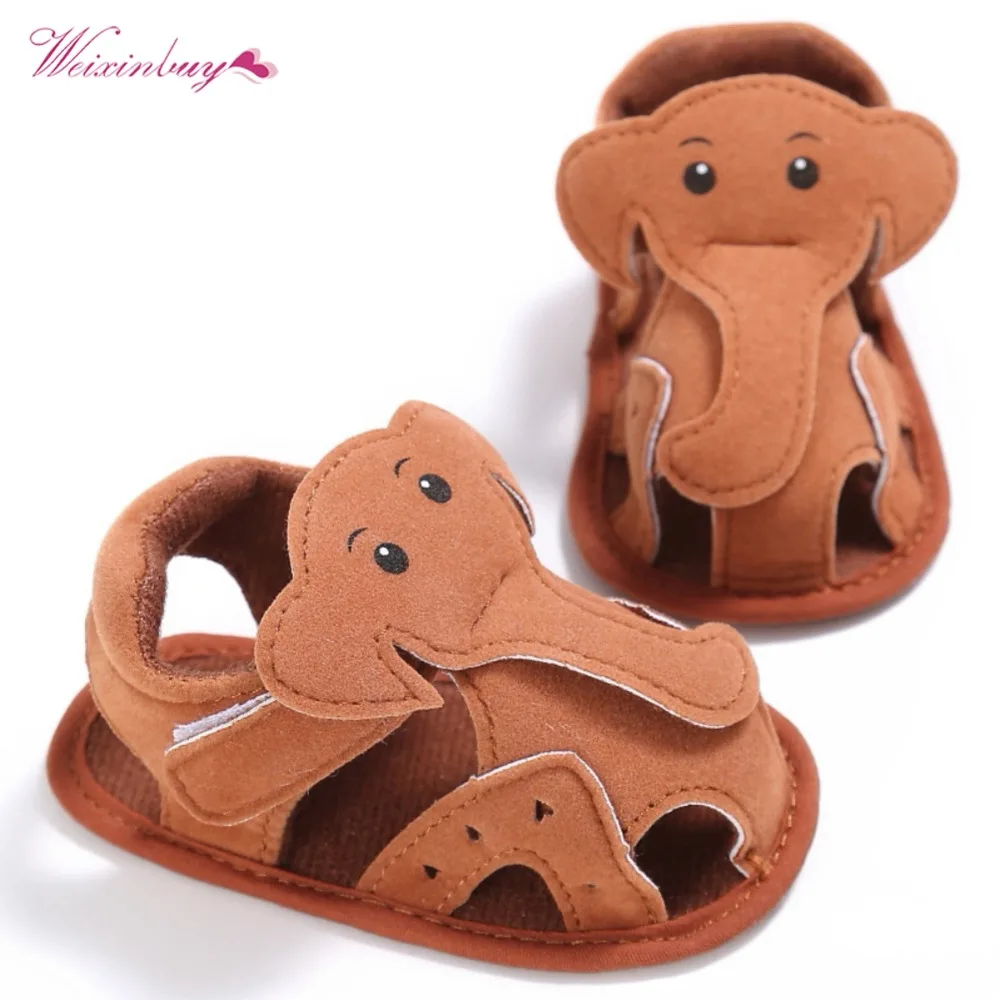

WEIXINBUY Elephant Pattern Hollow Sandals Baby Boy Casual Prewalkers Soft Sole Summer Shoes 0-18 M New