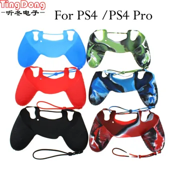 

Cover for PS4 Game Controller Soft Silicone Skin Non-Slip Grip Cover Case for PS4 Controller with Lanyard Game Accessories New