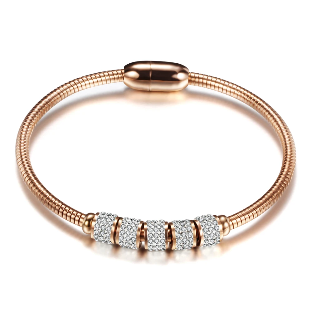 Fashion Woman Bracelet and Bangles With Magnetic Clasp Women Stainless Steel Bracelet Bangles Jewelry