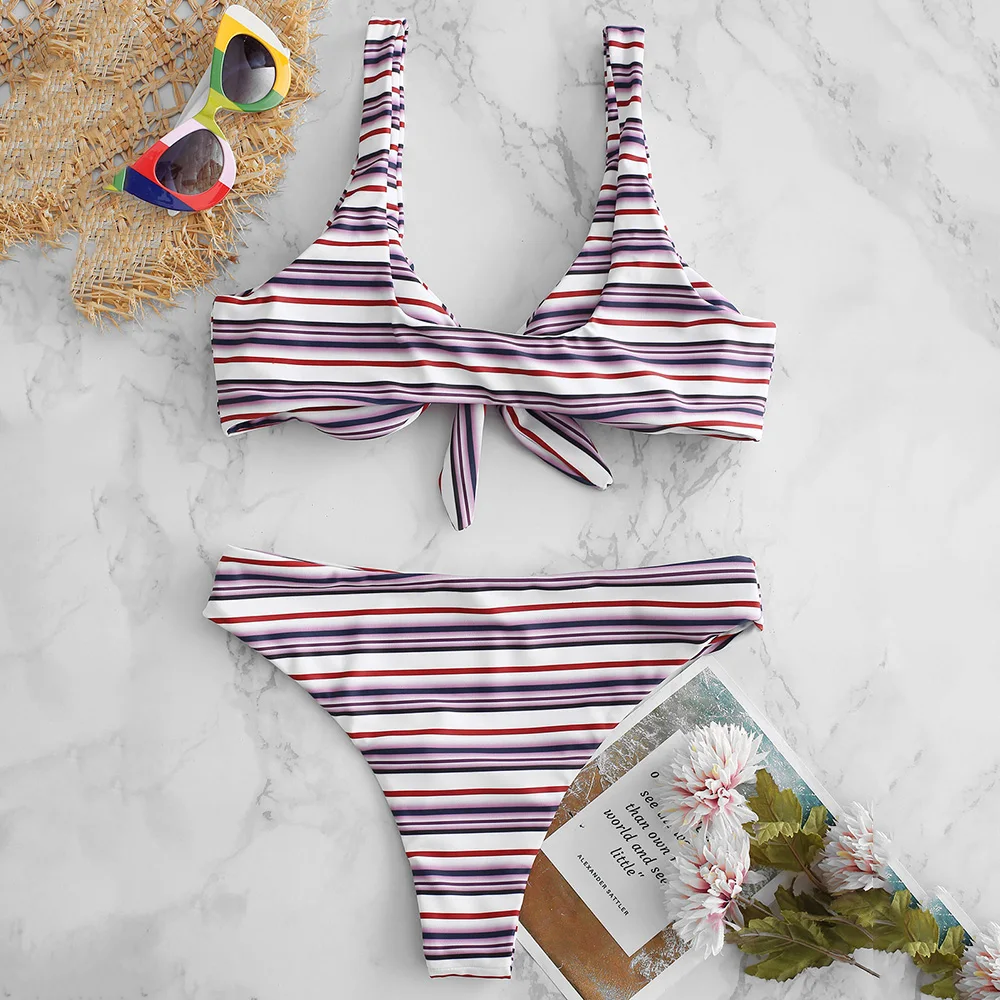 zaful striped bikini
