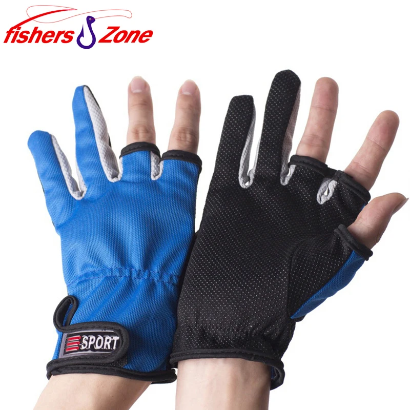 Three Finger Fishing Glove Anti slip 3 Low Fingers Cut Fishing Gloves