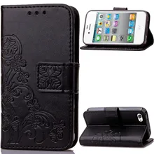 Lucky Clover Design PU leather Case For Apple iPhone 4 4s Case Wallet Card Holder stand Flip Phone Bags cover