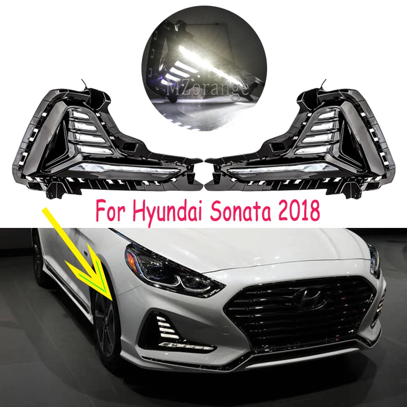 Для hyundai Sonata противотуманный светильник светодиодный DRL головной светильник противотуманный светильник s дневные ходовые огни Противотуманные фары крышка головной светильник s 2 шт. Дневной светильник