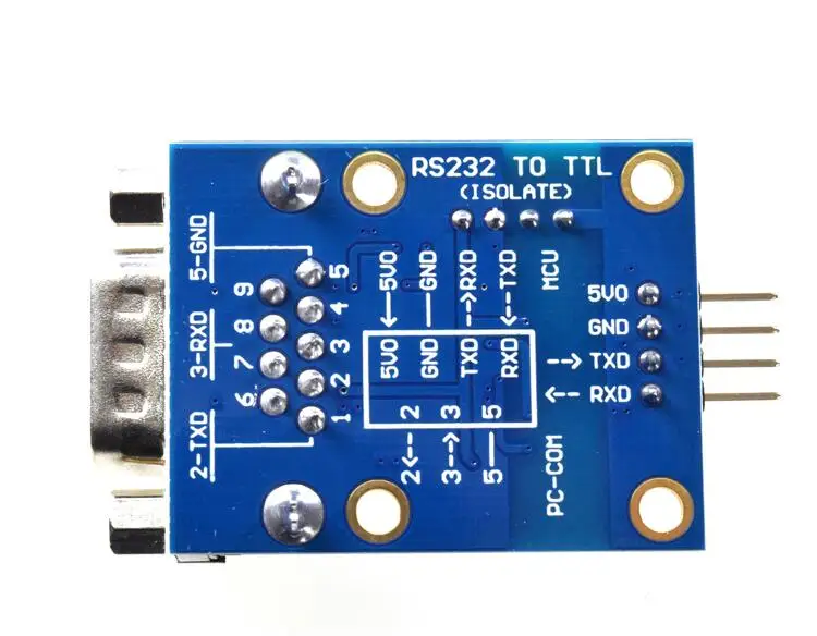 Фрезерный край золото RS232 SP3232 мужской последовательный порт rs232 к ttl к rs232 модуль изоляции сигнала питания ADI ADUM3201 MORNSUN B0505S