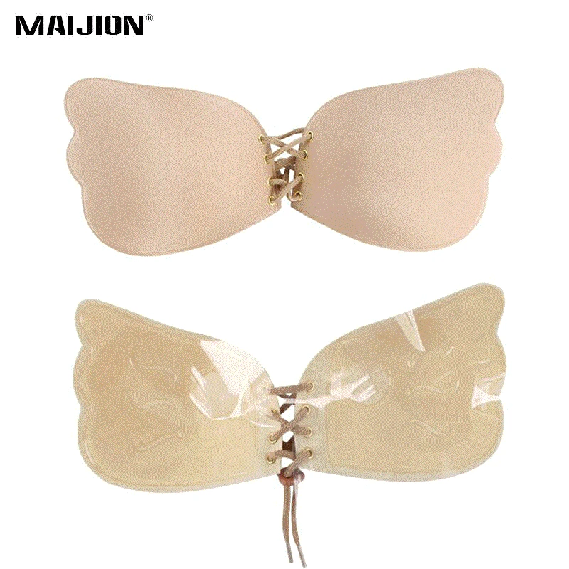

MAIJION Seamless Invisible Sports Bra For Women Sexy Backless Yoga Fitness Underwear Self Adhesive Push Up Brassiere For Girl