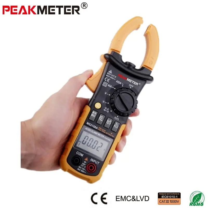 Токовые клещи PEAKMETER PM2108 MS2108A MASTECH плоскогубцы Амперметр измеритель емкости AC DC амперметрический зажим мультиметр