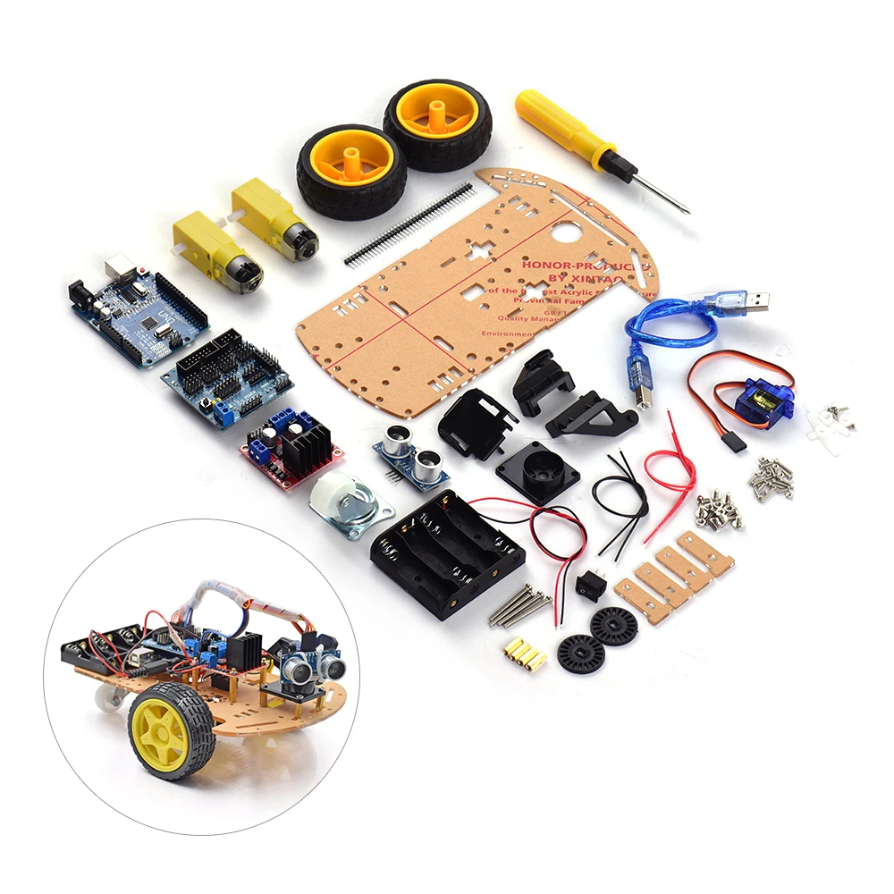 

Smart Robot Car Assembly Kit Two Wheels Intelligent Obstacle Avoidance Tracking Wireless BT Control Small Car Chassis DIY Set