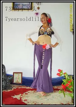 

Lycra cotton tribal Belly dance Sharp corners flare Pants with tape AJ37