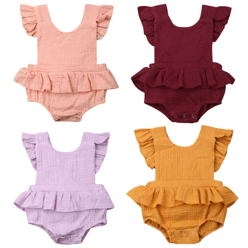 

Newborn Baby Girls Summer Cotton Romper Jumpsuit Outfits One-Pieces Clothes 0-18M