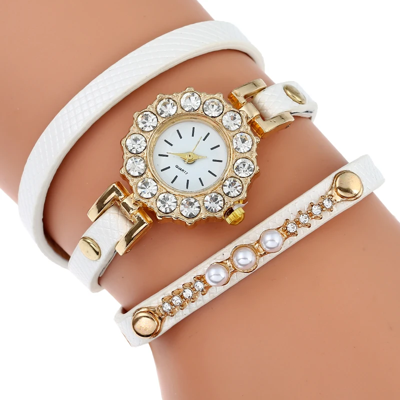 Gnova Platinum Fashion Pearls Strap Bracelet Women Watch New Brand