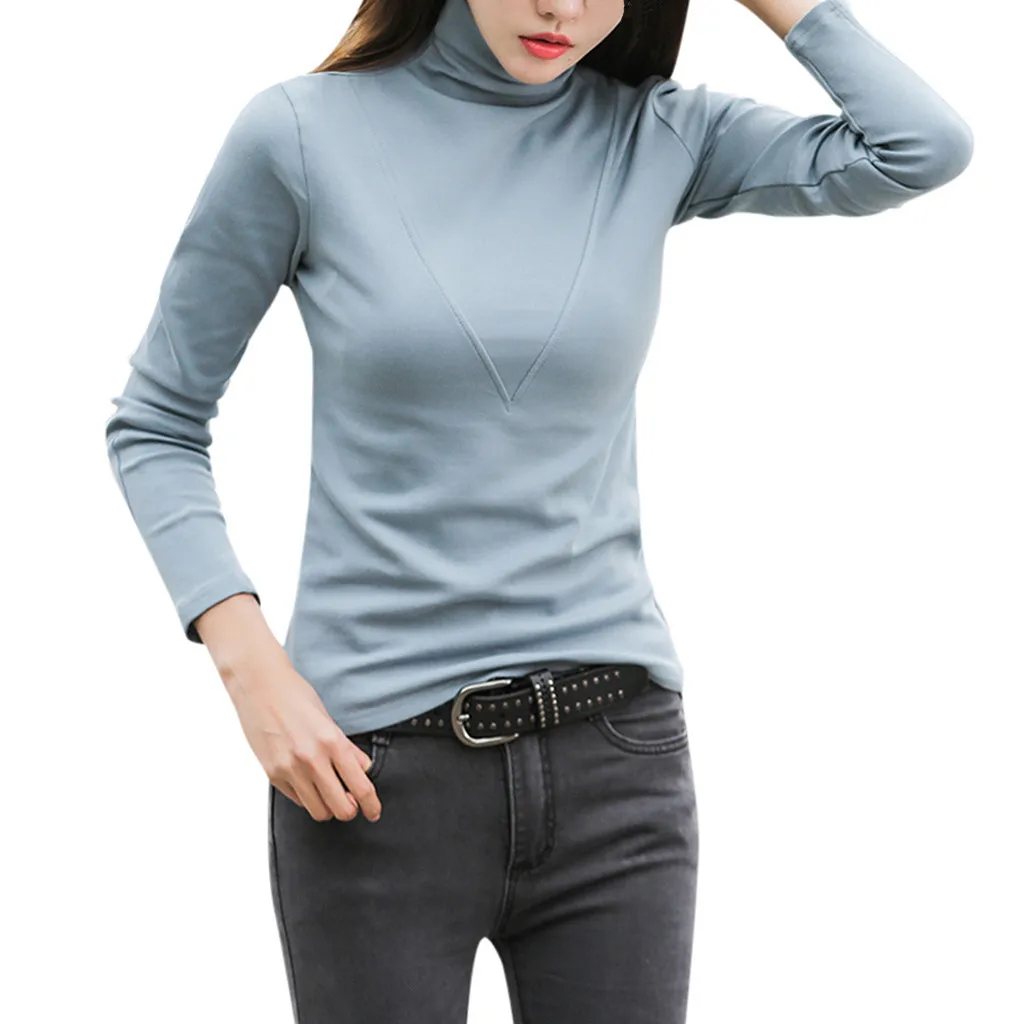 

Winter Knitting Sweater Pullovers Women Long Sleeve Tops Turtleneck Knitted Sweater Stretch Casual Bottoming Woman Clothes