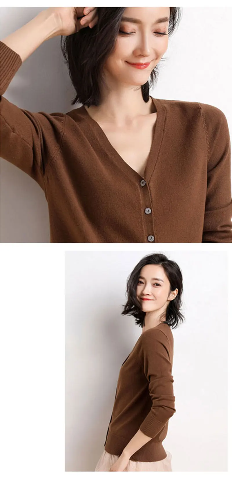 新款针织衫_2019新款女士针织衫开衫v领上衣时尚外套一件代发---阿里巴巴_36