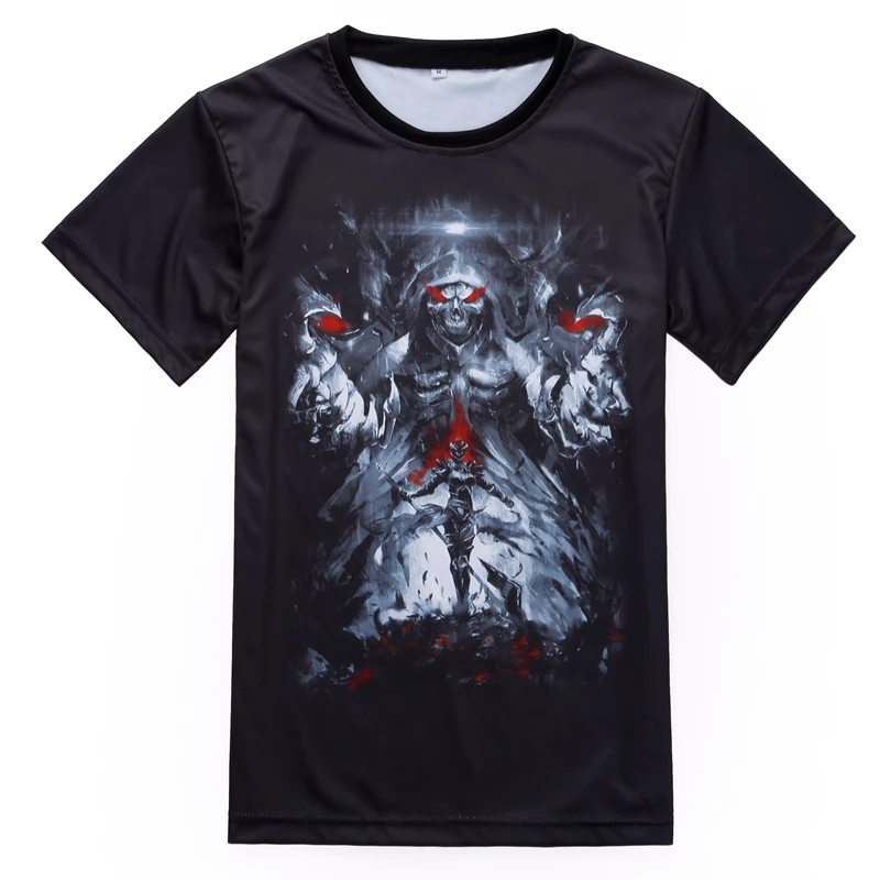 MGFHOME аниме JK Overlord Косплей рубашка Череп Ainz Ooal платье связанные футболки топы с