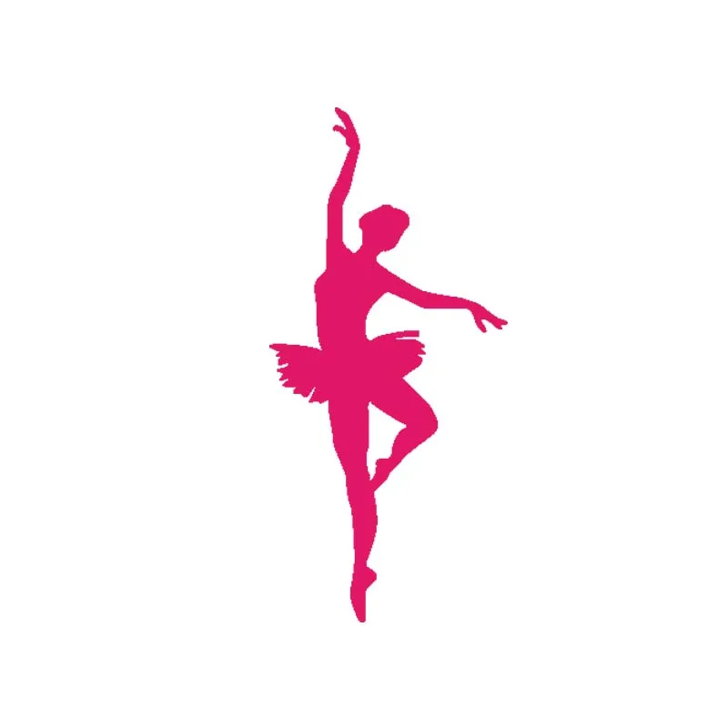 Балета Танцы девушка Wall Art настенные наклейки виниловые на стены Стикеры для девочек Спальня Современный домашний декор съемные обои Водонепроницаемый - Цвет: Hot Pink
