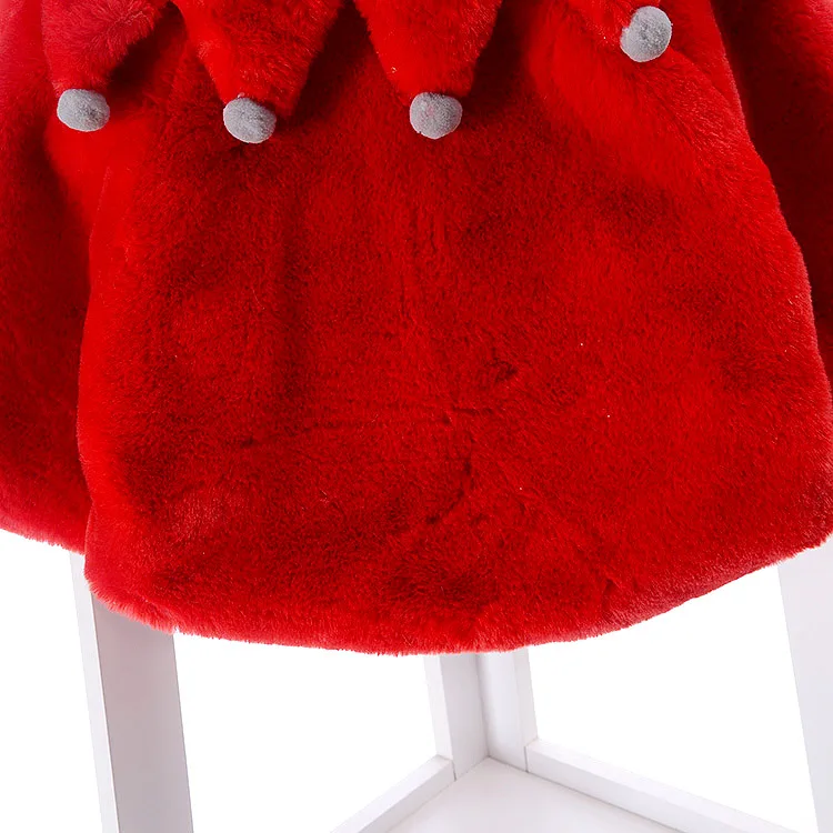 На зиму для маленьких девочек; флисовые шерстяные отложным воротником Милая Детская куртка на год, Дети, теплый плотная накидка принцессы подарок на год 17A801