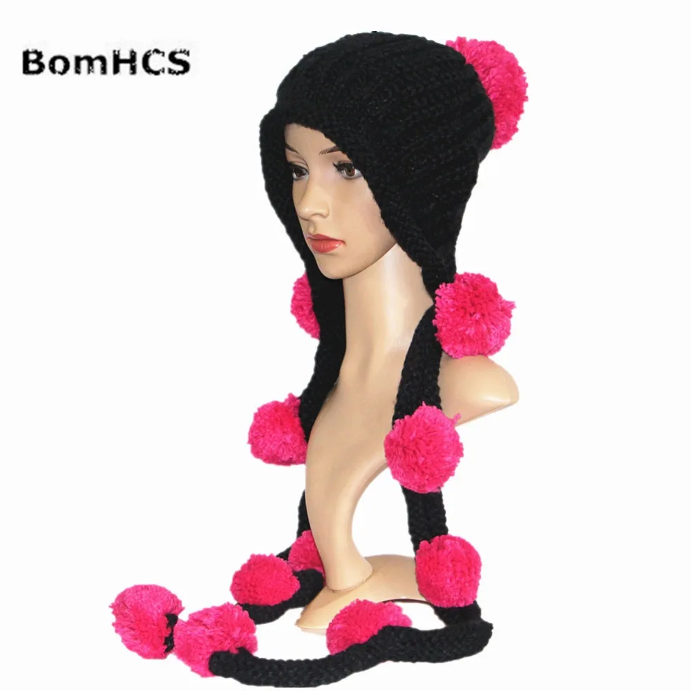 BomHCS зимняя теплая Толстая ручная шапочка вязанные шапки кепки с множеством милых псов