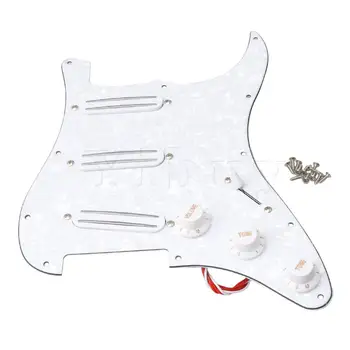 

Yibuy 3Ply Loaded SSS Pickguard Dual Rail Pickup Set for Electric Guitar