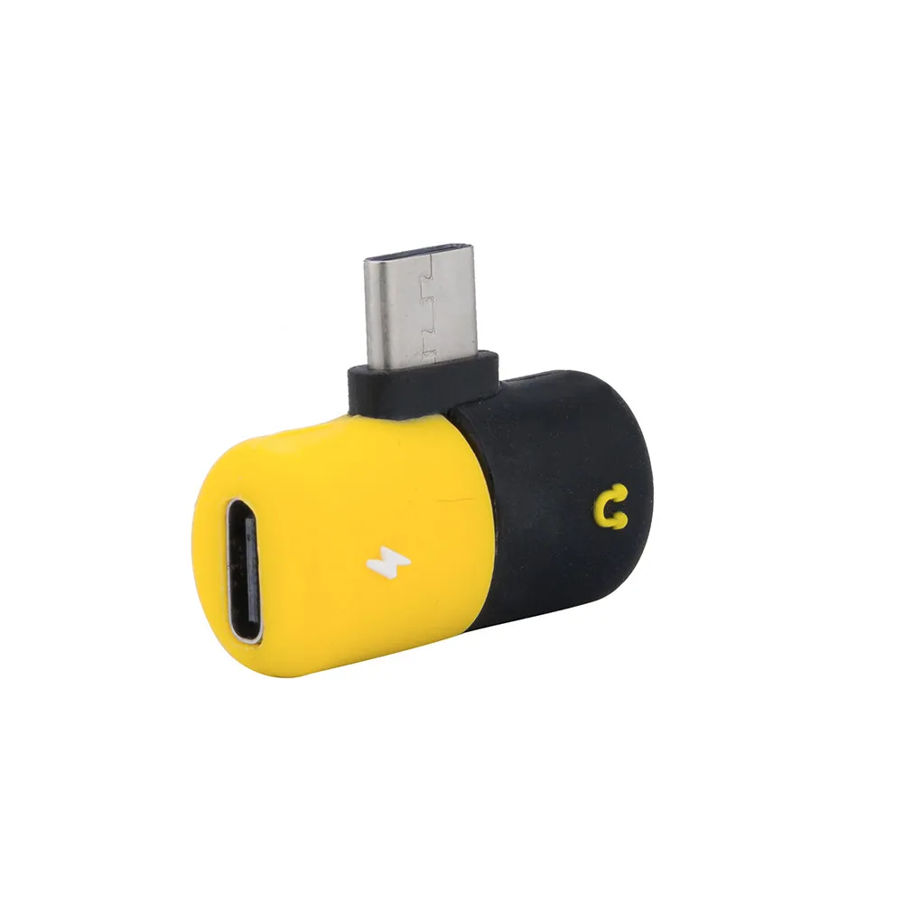 Капсула таблетки 2 в 1 Наушники Аксессуары зарядный кабель Тип c otg usb c до 3,5 мм Адаптер наушников Аудио зарядки сплиттер уха