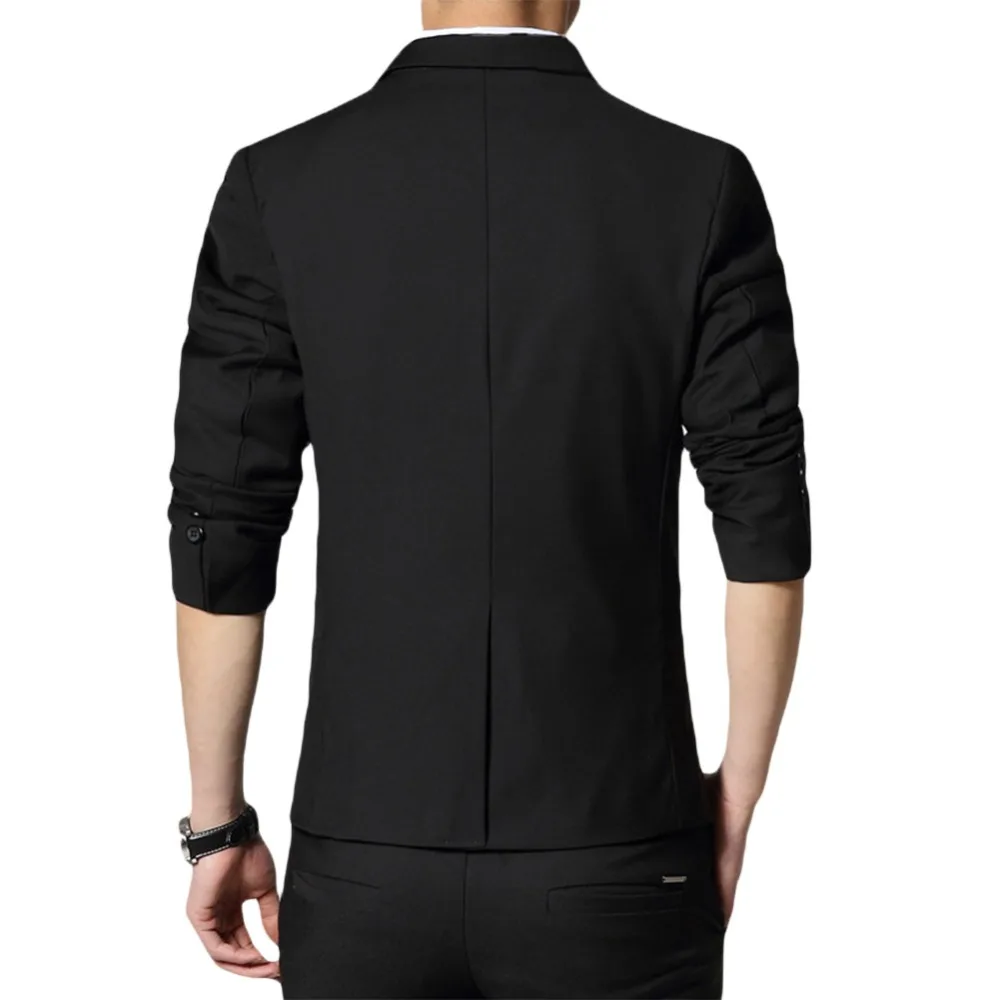 YUNCLOS 2019 New One Button Blazer for Men Casual Slim Fit Jackets Solid Color Business Wedding Party Men Blazer Jackets