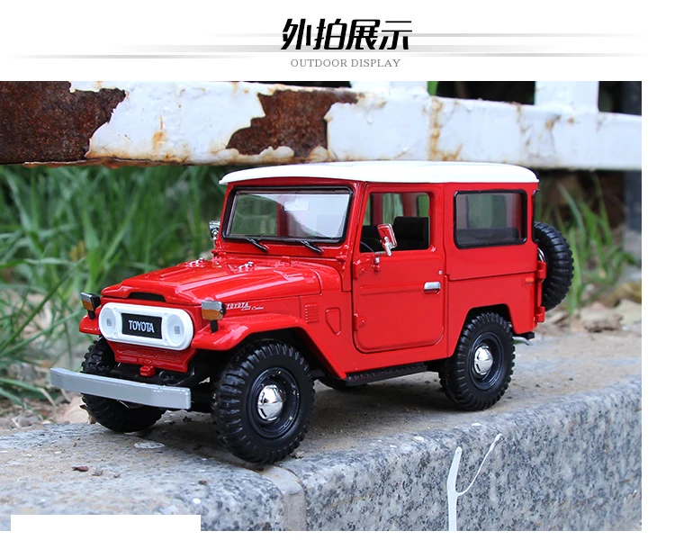 Коллекционная литая машина из сплава mkd3 модели классные Toyota FJ40 JEEP SUV Roadster Stactic весы игрушечные транспортные средства для детей 1:24