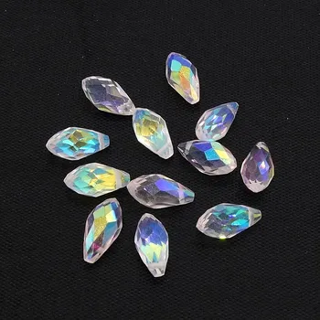 

25PCS Teardrop CRYSTAL GLASS LOOSE BEADS 12MM clear ab
