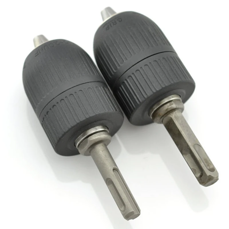 2 13mm HSS Keyless Impact Drill Bit Chuck Hand Tool With Lock And SDS