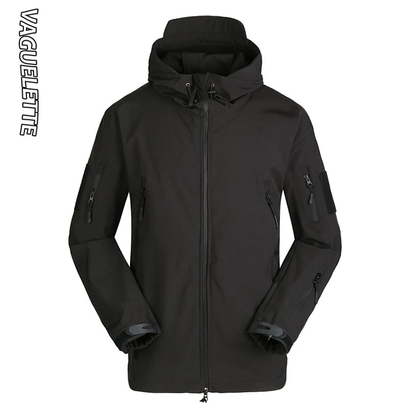 Solid Black 3 Vaguelette, тактическая куртка, Мужская, военная, камуфляжная, пальто, зимняя, теплая, M65, одежда для охоты, одежда для улицы, водонепроницаемая куртка для мужчин - Цвет: Solid Black 3