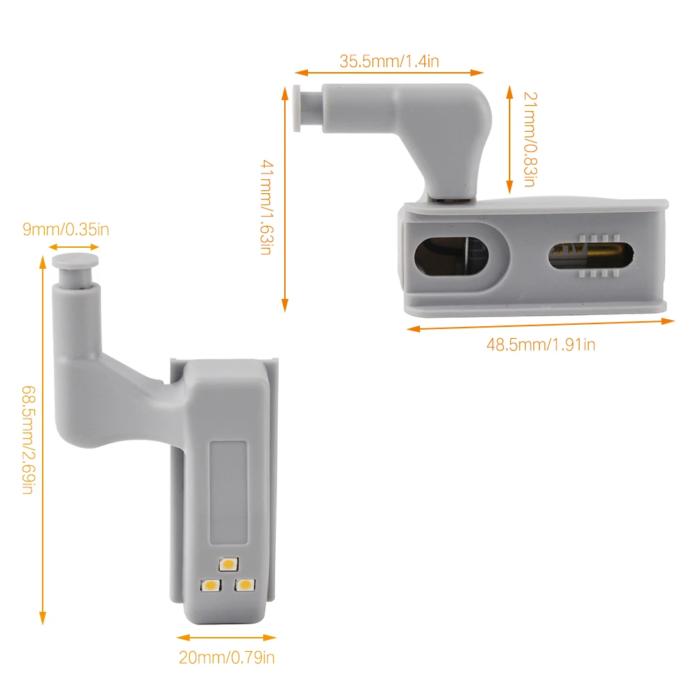 BORUiT LED Cabinet Light Sensor Induction Universale Inner Hinge Lamp Kitchen Bedroom Wireless Wardrobe Closet Light Night Lamp