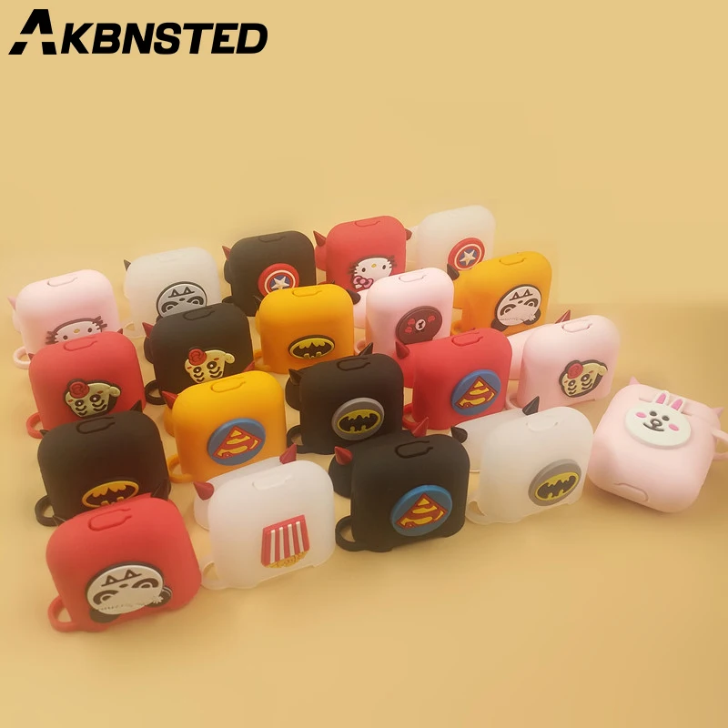 

AKBNSTED Cute Soft Silicone Case For AirPods Protector Shockproof Cover Case For Apple AirPods Wireless Earphone Box Accessories