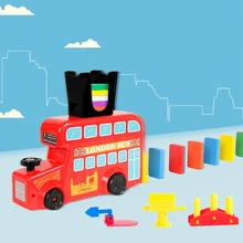 Автоматический домино поезд домино набор блоков здание и Пирамидка домино с блоками набор игрушек мальчиков девочек творческие подарки для детей