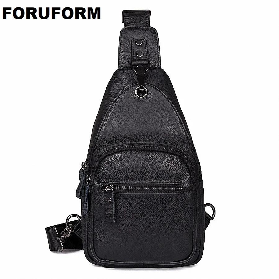 100% Genuine Leather Men Chest Bag Waterproof Chest Pack Men's Handbags ...